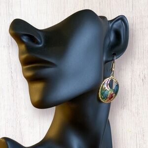 Abstract Pattern Pendant Earrings